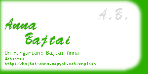 anna bajtai business card